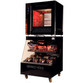 Combiné rôtissoire avec vitrine libre service